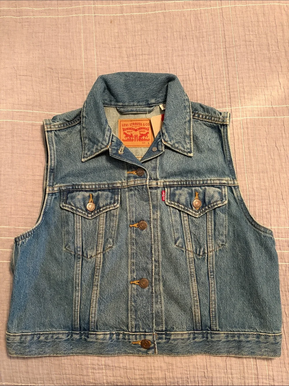 Levi's Kids Denim Vest in Classic Blue
